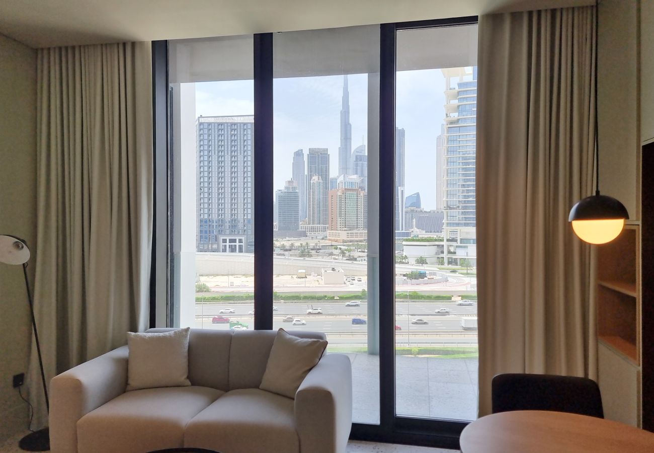 Studio in Dubai - Upside Living | Studio with balcony and Burj View