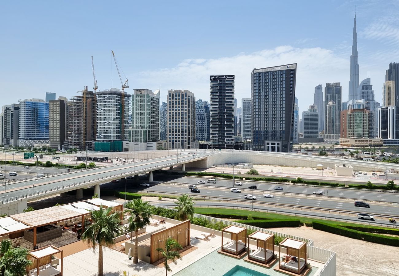 Studio in Dubai - Upside Living | Studio with balcony and Burj View