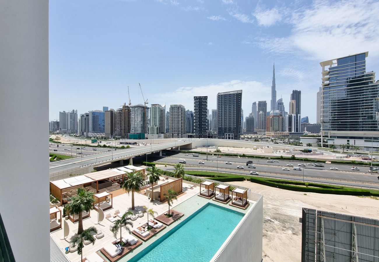 Studio in Dubai - Upside Living | Studio with balcony and Burj View