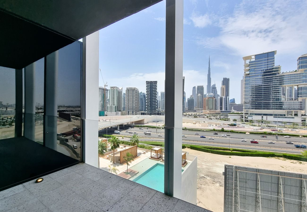 Studio in Dubai - Upside Living | Studio with balcony and Burj View